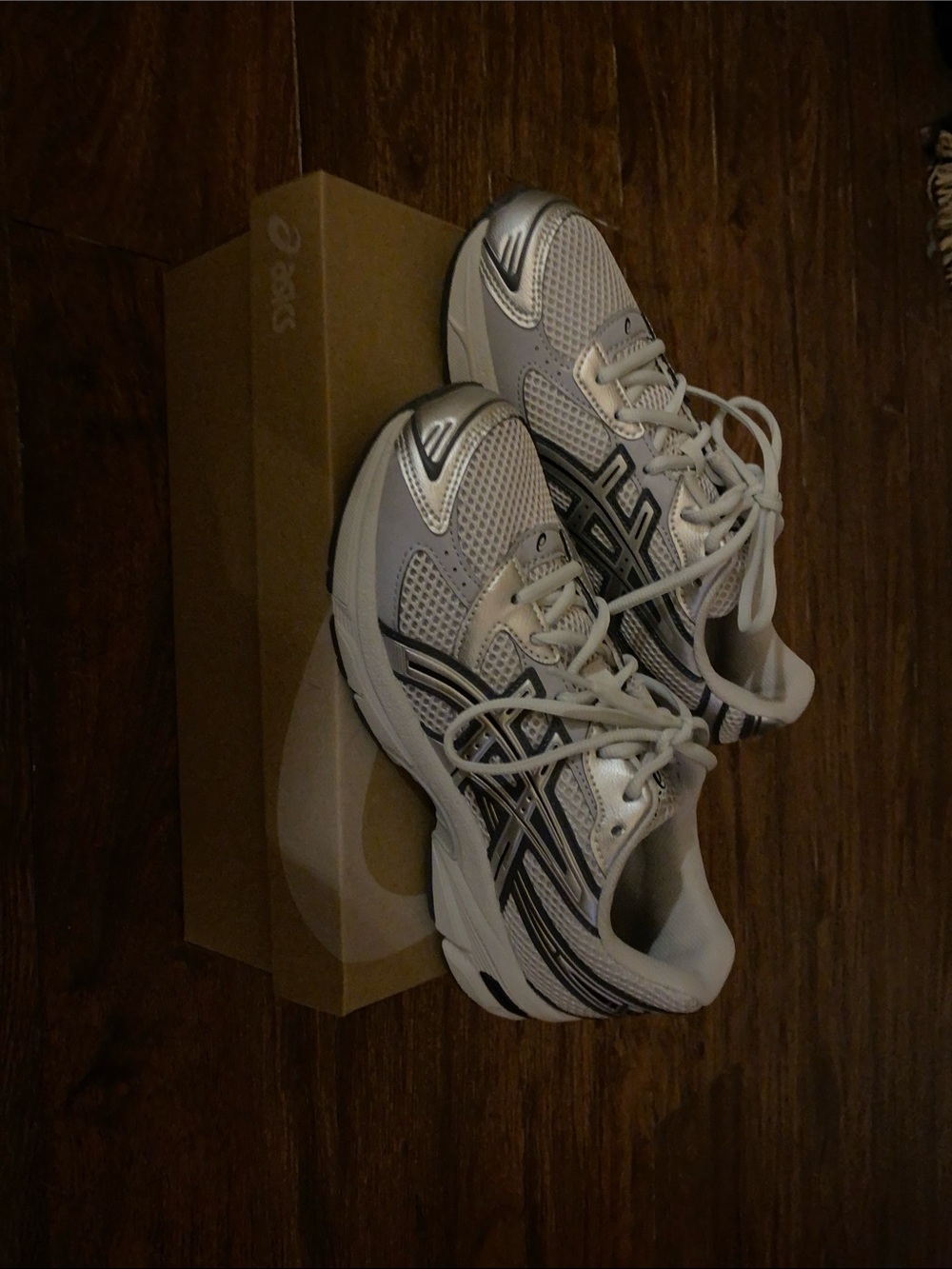 ASICS White and Black Men's Athletic Running Shoes